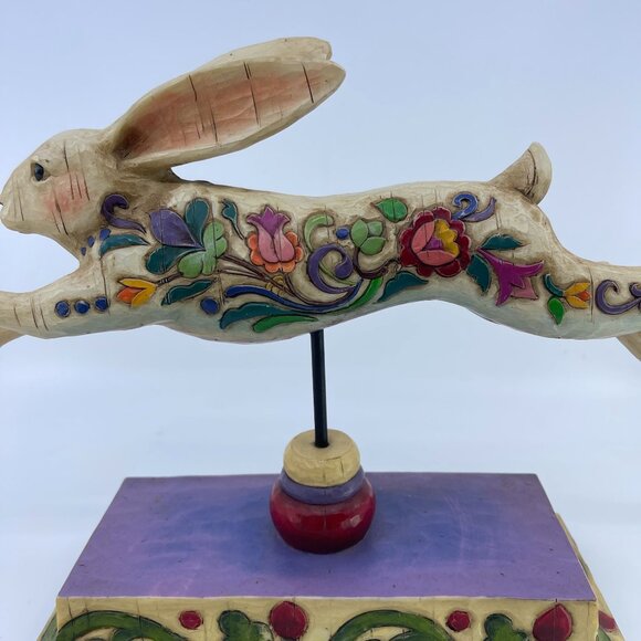 jim shore heartwood creek 2004 "running rabbit" figurine folk art style - Picture 8 of 8
